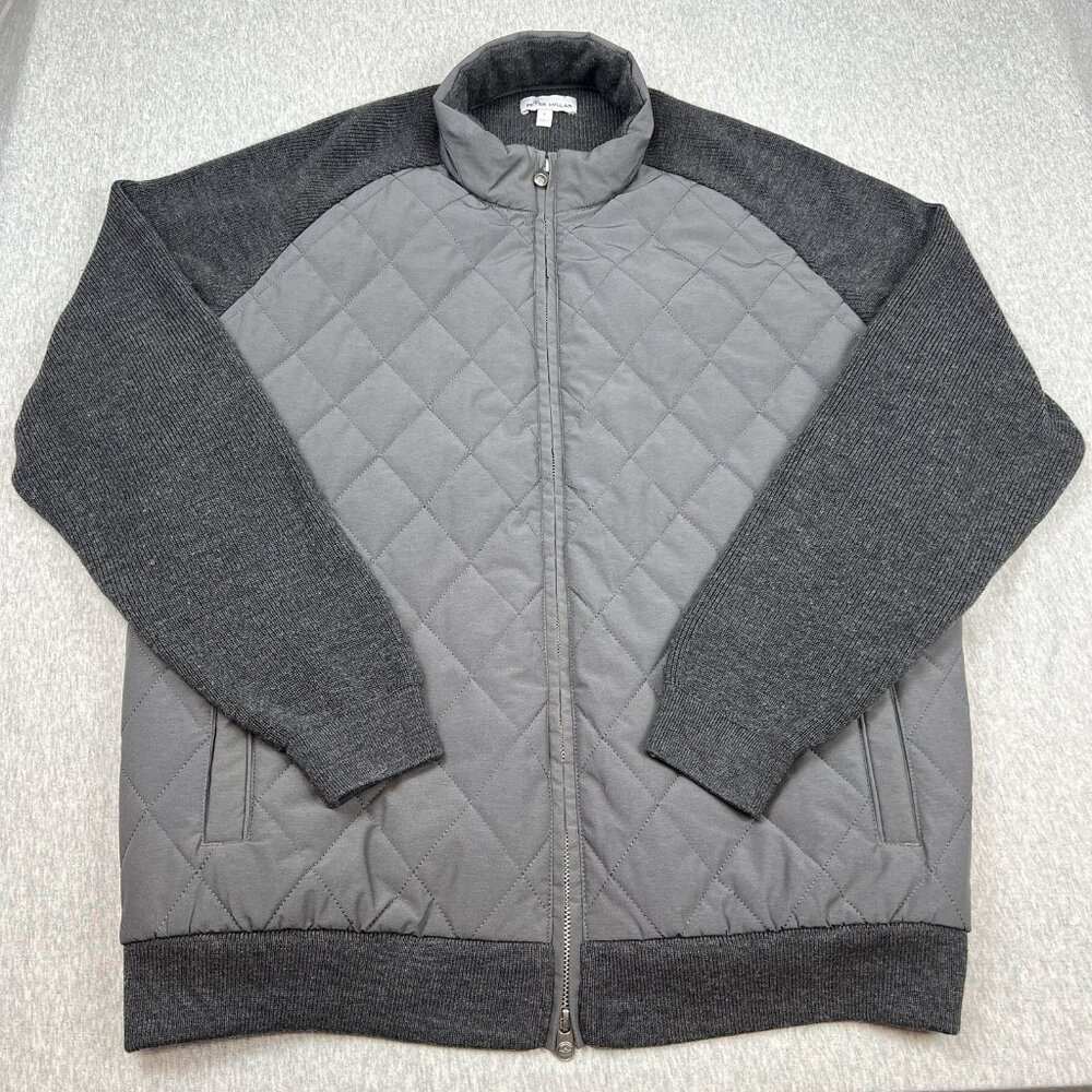 Peter Millar Crown Elite Hybrid Quilted Jacket Men’s Size Large 100% Merino Wool